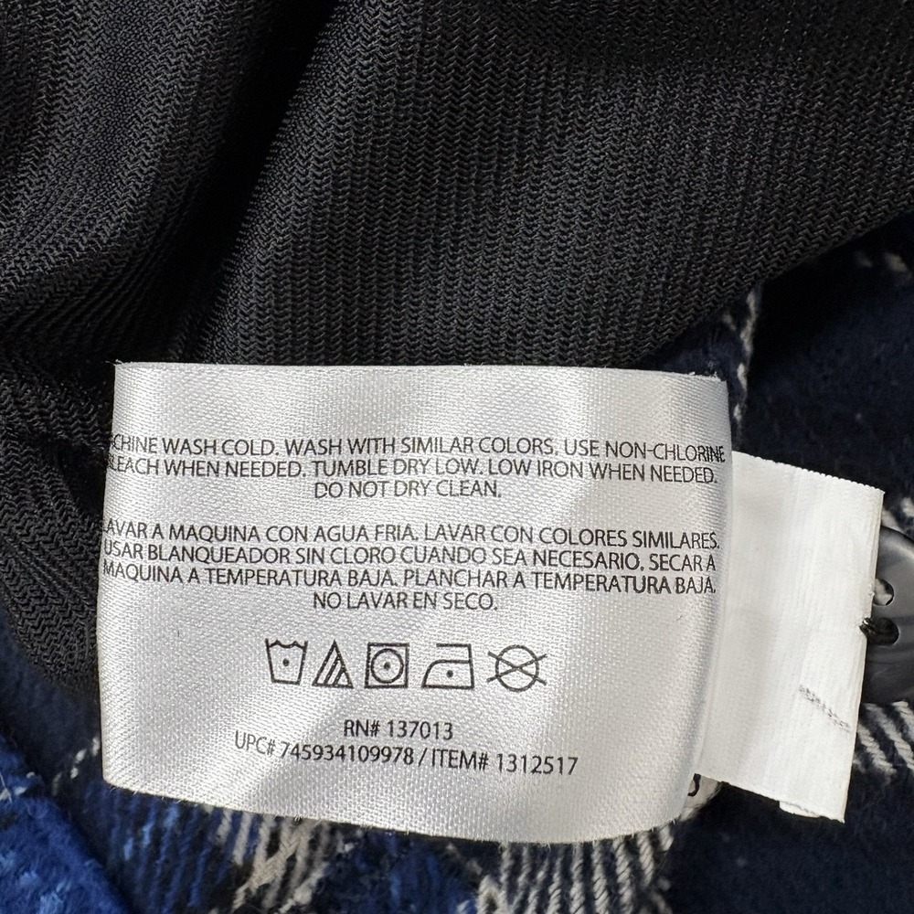 Orvis Classic Collection Mens Plaid Flannel Shirt Button Up M Blue Black White - Picture 10 of 10